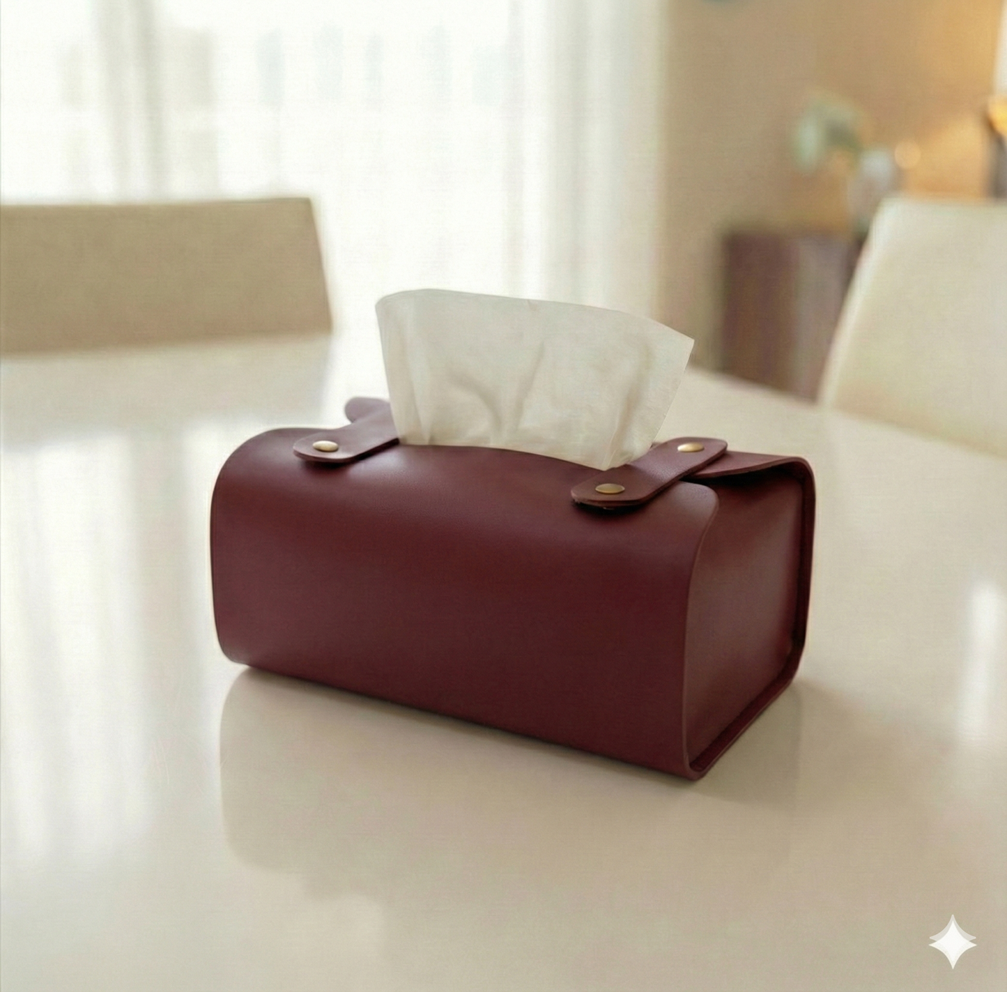 Pack Of 2 | Black & Maroon | Tissue Box Cover - PU Leather