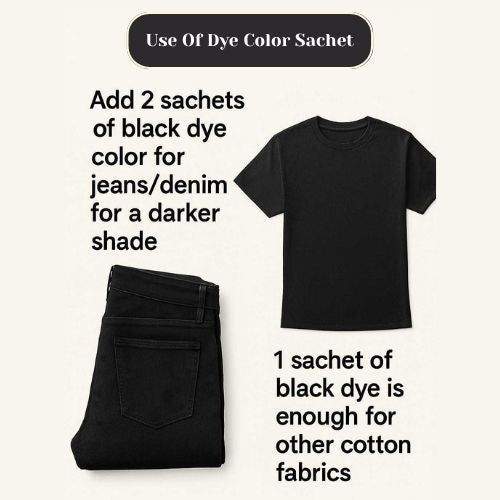DIY Black Dye Kit For Cotton & Jeans Fabric