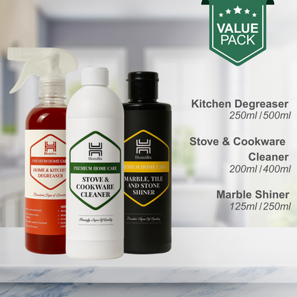 Value Pack 1 | Degreaser + Stove & Cookware Cleaner + Marble Shiner