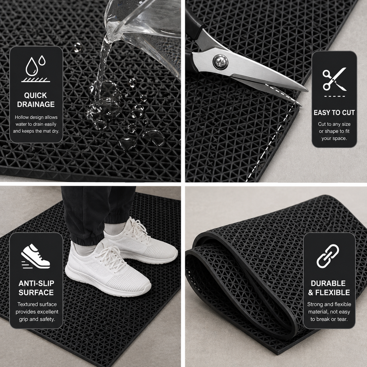 Non-Slip Drainage PVC Mat