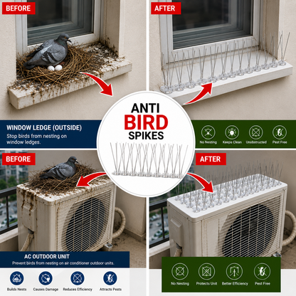 Anti Bird Spikes | Birds Repeller | 19.8 Inch Each Spike Strips