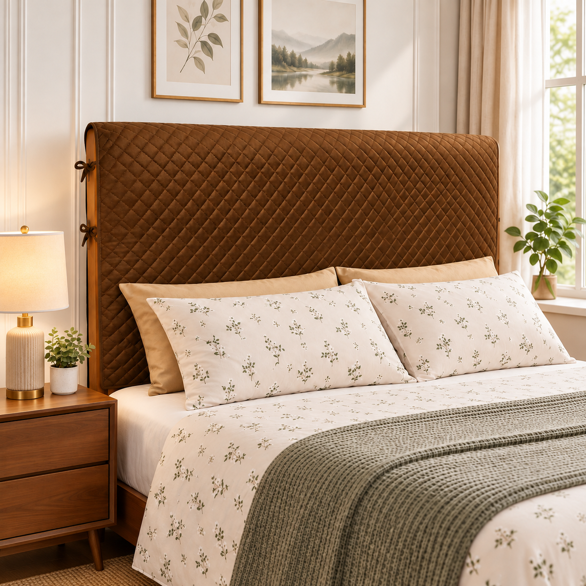 Bed Headboard Quilted Cover