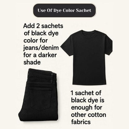 DIY Black Dye Kit For Cotton & Jeans Fabric