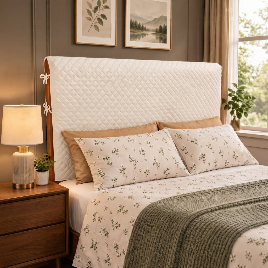 Bed Headboard Quilted Cover