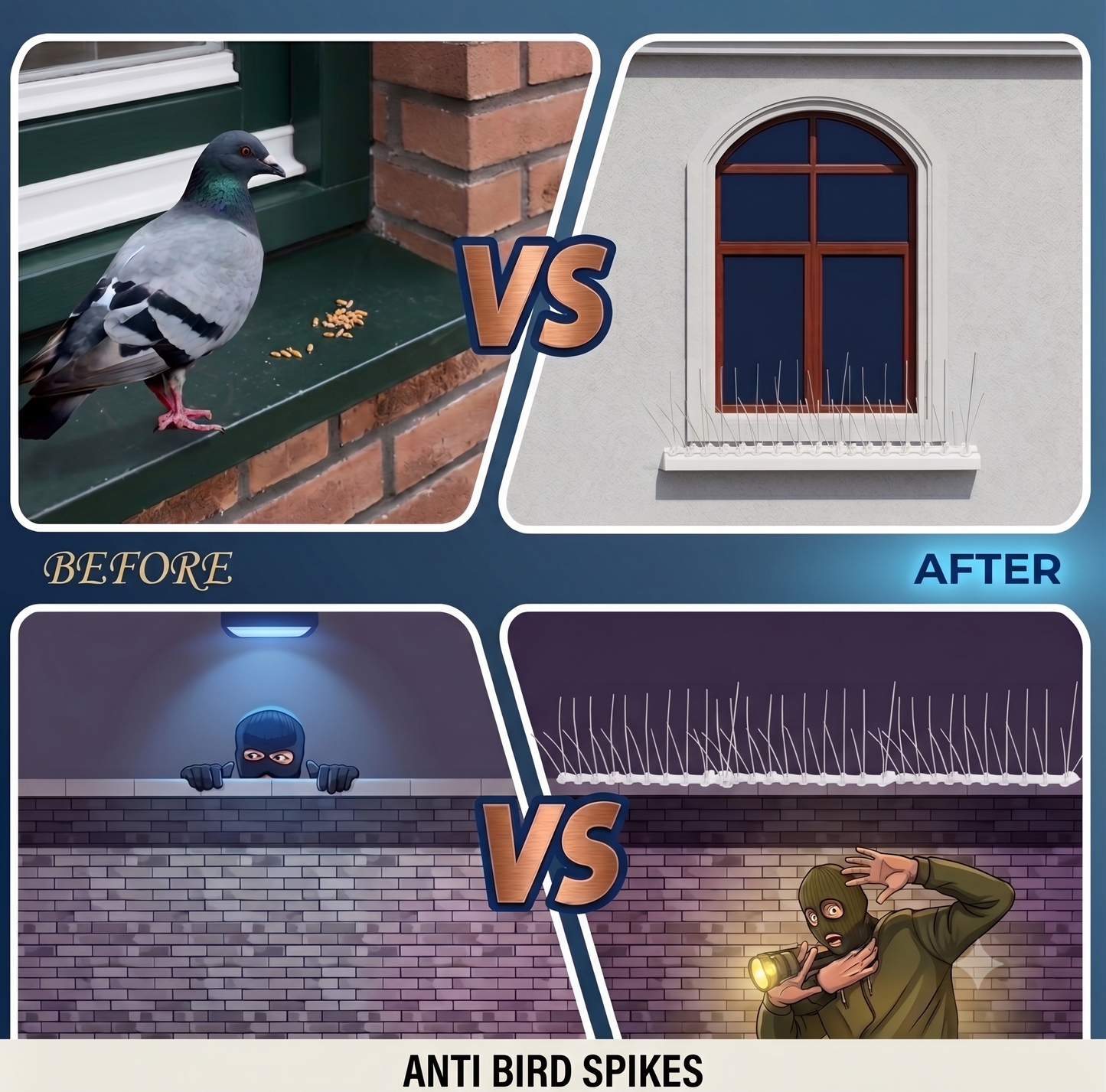 Anti Bird Spikes | Birds Repeller | 19.8 Inch Each Spike Strips