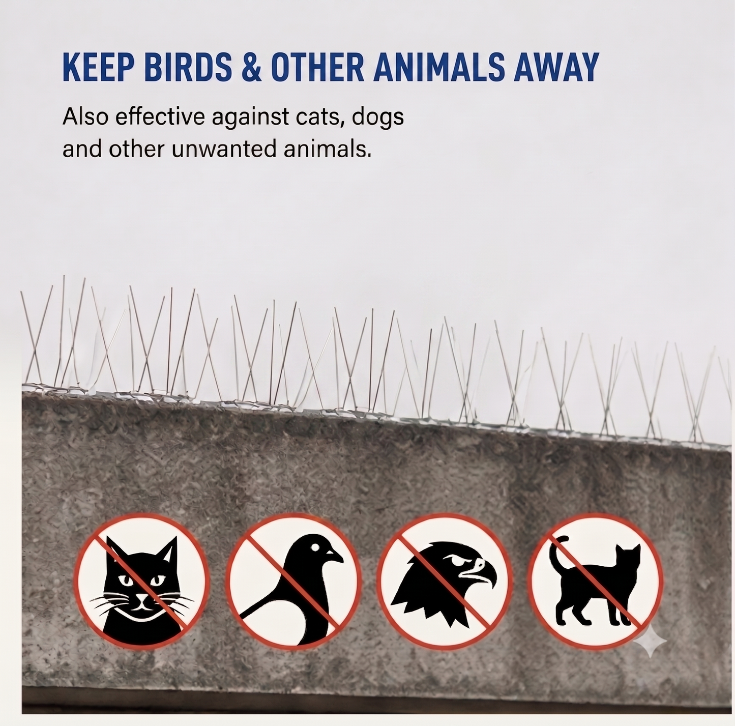 Anti Bird Spikes | Birds Repeller | 19.8 Inch Each Spike Strips