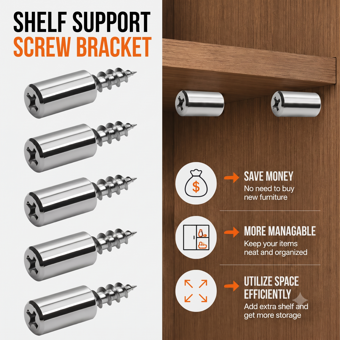 Shelf Support Screw Bracket
