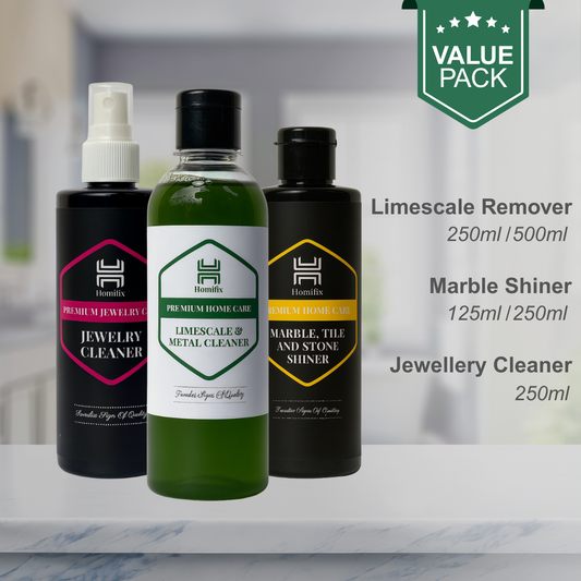 Value Pack Of 3 | Limescale Remover + Marble Shiner + Leather Shiner