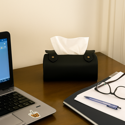 Pack Of 2 | Maroon & Brown | Tissue Box Cover - PU Leather