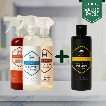 Value Pack Of 4 | Degreaser + Sofa Cleaner + Matt Finish Wall Cleaner + Marble Shiner