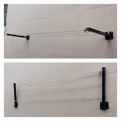 Foldable Cloth Hanger - Pair of 2 | Screws Included | Without Rope | 3 Rows | Free Shipping